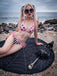 [Prévente] Gothique Crâne Imprimé Rayée Ensemble Bikini Rose Années 1980 3