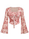 [Prévente] Robe Longue Florale Col en V Manches Bouffantes avec Ceinture années '70 4