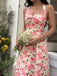 Florale Dos-Nu Taille Haute Robe Rose Années 1940 3
