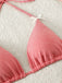 Ensemble Bikini Taille Haute à Carreaux avec Nœud Rose Années 50