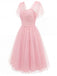 [Prévente] Robe à Pois Filet Col Cœur Rose Années 1950 3