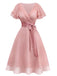Robe de cocktail champagne en tulle satiné années 1950