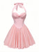Pink dress with a bow detail on a white background