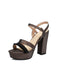 Sandales à Plateau Bout Ouvert Bride Cheville Talon Bloc Violettes 11