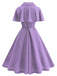 Robe à Ligne A avec Cape Uni Violet Années 50
