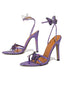 Escarpins violets bout pointu avec motif papillon 3D