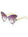 Sunglasses with floral embellishments on a white background