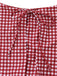 Red and white checkered fabric with a tie detail on a white background