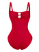 Froncé Découpé Tummy Control Maillot de Bain Une Pièce Années 1950 5