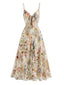 Robe nuisette bohème multicolore à fleurs col V années 1930