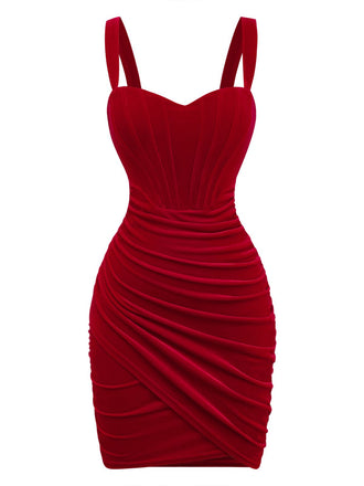 Robe courte velours corset ruché cœur 1980s