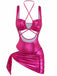 Métallique Cut-Out Maillot de Bain Rose rouge Années 1970 2