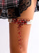 Bague de jambe gothique multicouche avec pendentif en forme de goutte de sang et perles