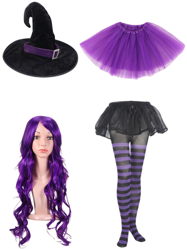 Set d'Accessoires Costume Sorcière Halloween Violet