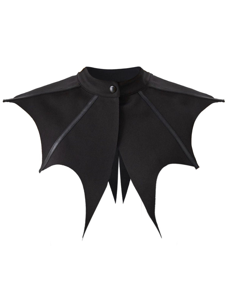 Col amovible noir gothique en forme d'ailes de chauve-souris