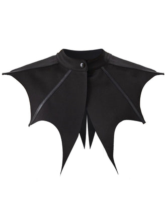Col amovible noir gothique en forme d'ailes de chauve-souris