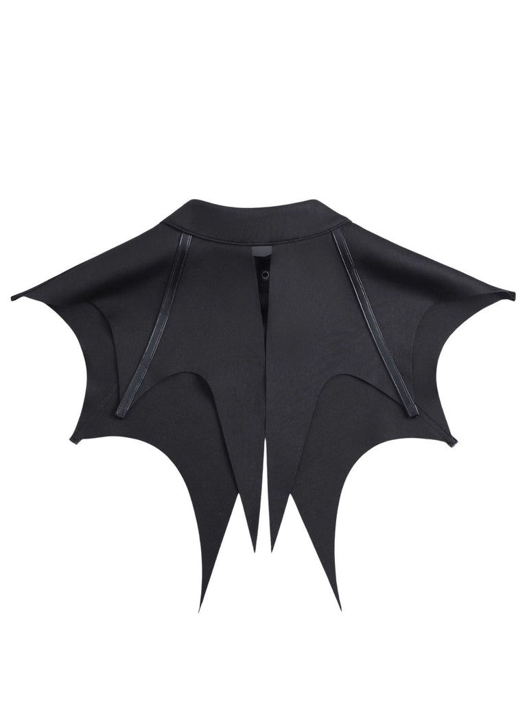 Col amovible noir gothique en forme d'ailes de chauve-souris
