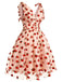 Robe trapèze verte en maille marguerite des années 1950
