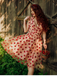 Robe trapèze rose fraise années 1950 en maille