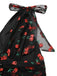 Robe trapèze verte en maille marguerite des années 1950