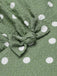 Chemisier vert à pois et col en V avec nœud papillon des années 40