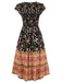Robe bohème à imprimé floral manches à volants des années 1970