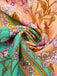 Robe bohème à imprimé floral manches à volants des années 1970