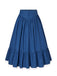 Jupe plissée en coton bleu des années 1940 avec ourlet en dentelle