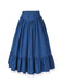 Jupe plissée en coton bleu des années 1940 avec ourlet en dentelle
