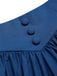 Jupe plissée en coton bleu des années 1940 avec ourlet en dentelle