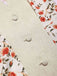 [Prévente] Robe ceinturée beige et rouge à motifs de roses peintes des années 1950