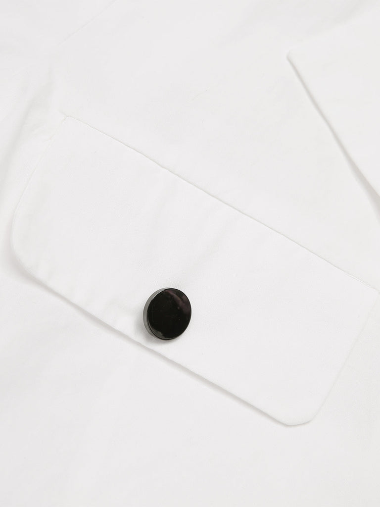 [Prévente] Chemisier blanc boutonné en pur coton des années 1960