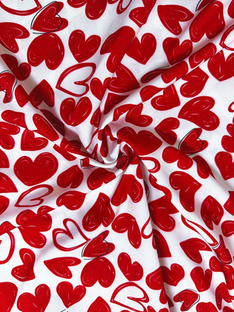 [Grande taille] Haut rouge manches à volants motif cœur années 1950