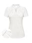 Chemisier en satin blanc uni à col trou de serrure des années 1930