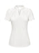 Chemisier en satin blanc uni à col trou de serrure des années 1930