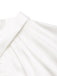 Chemisier en satin blanc uni à col trou de serrure des années 1930