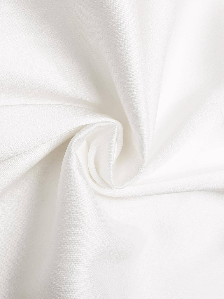 Chemisier en satin blanc uni à col trou de serrure des années 1930