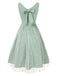[Prévente] Robe brodée de marguerites en tulle vert aqua des années 1950