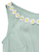 [Prévente] Robe brodée de marguerites en tulle vert aqua des années 1950