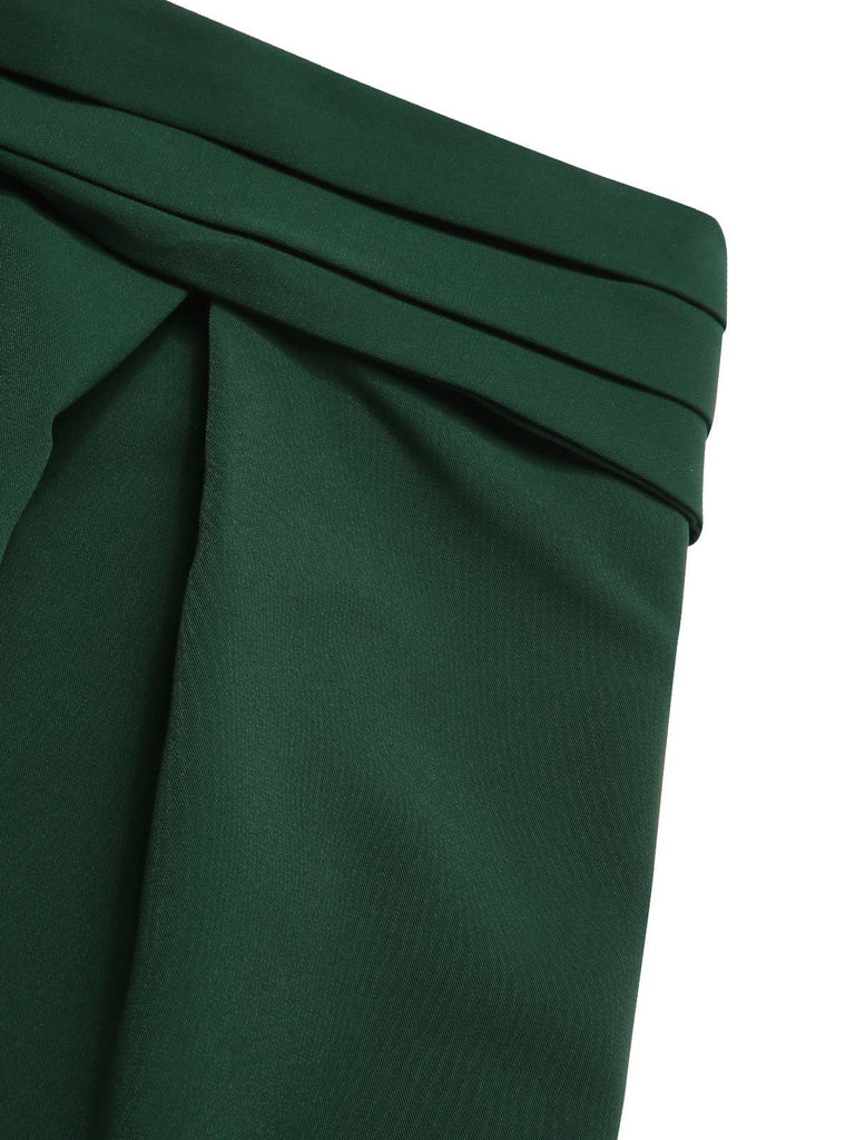 [Prévente] 2PCS Camisole courte à pois verte et short plissé des années 1950