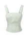 [Prévente] 2PCS Camisole courte à pois verte et short plissé des années 1950