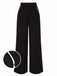 [Prévente] Pantalon droit noir à bordure contrastée des années 1950