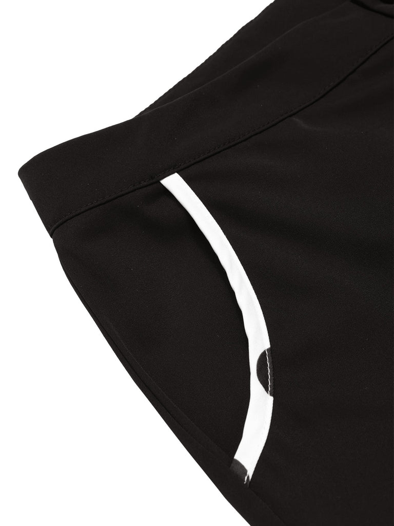 [Prévente] Pantalon droit noir à bordure contrastée des années 1950