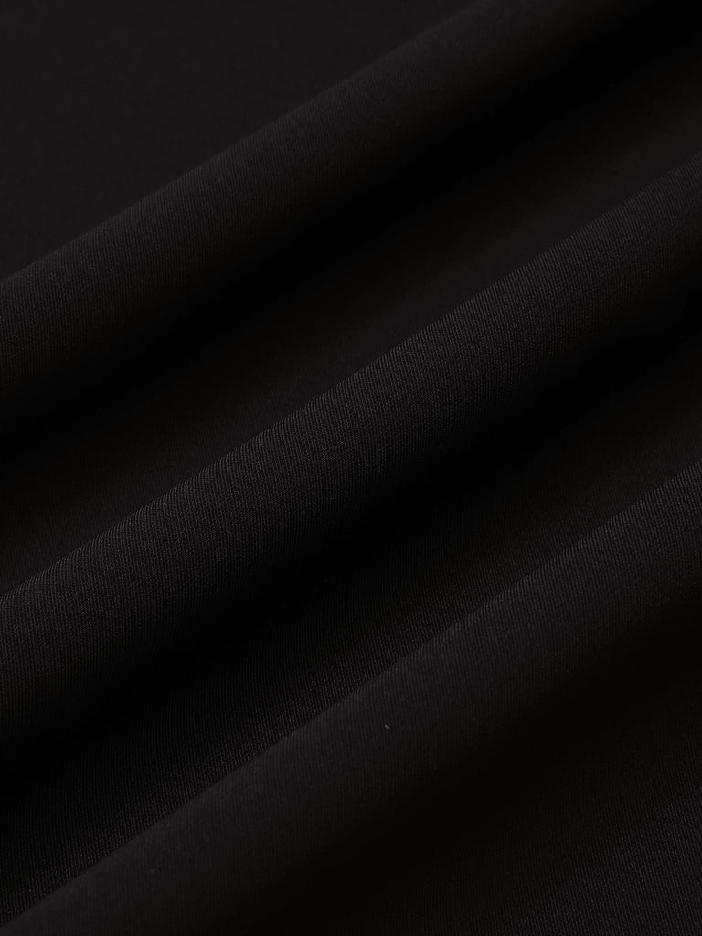[Prévente] Pantalon droit noir à bordure contrastée des années 1950