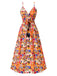 [Prévente] Robe à fleurs tropicales multicolores années 1970