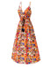 [Prévente] Robe à fleurs tropicales multicolores années 1970