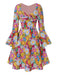 [Prévente] Robe hippie multicolore marguerites manches évasées des années 1960