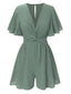 Combishort en coton verte uni manches volantées des années 1950