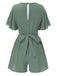 Combishort en coton uni à manches volantées des années 1950