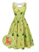 [Prévente] Robe sans manches à imprimé chien vert des années 1950